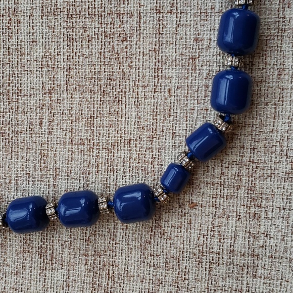 J.Crew Blue bead And crystal necklace NWT - Picture 6 of 9